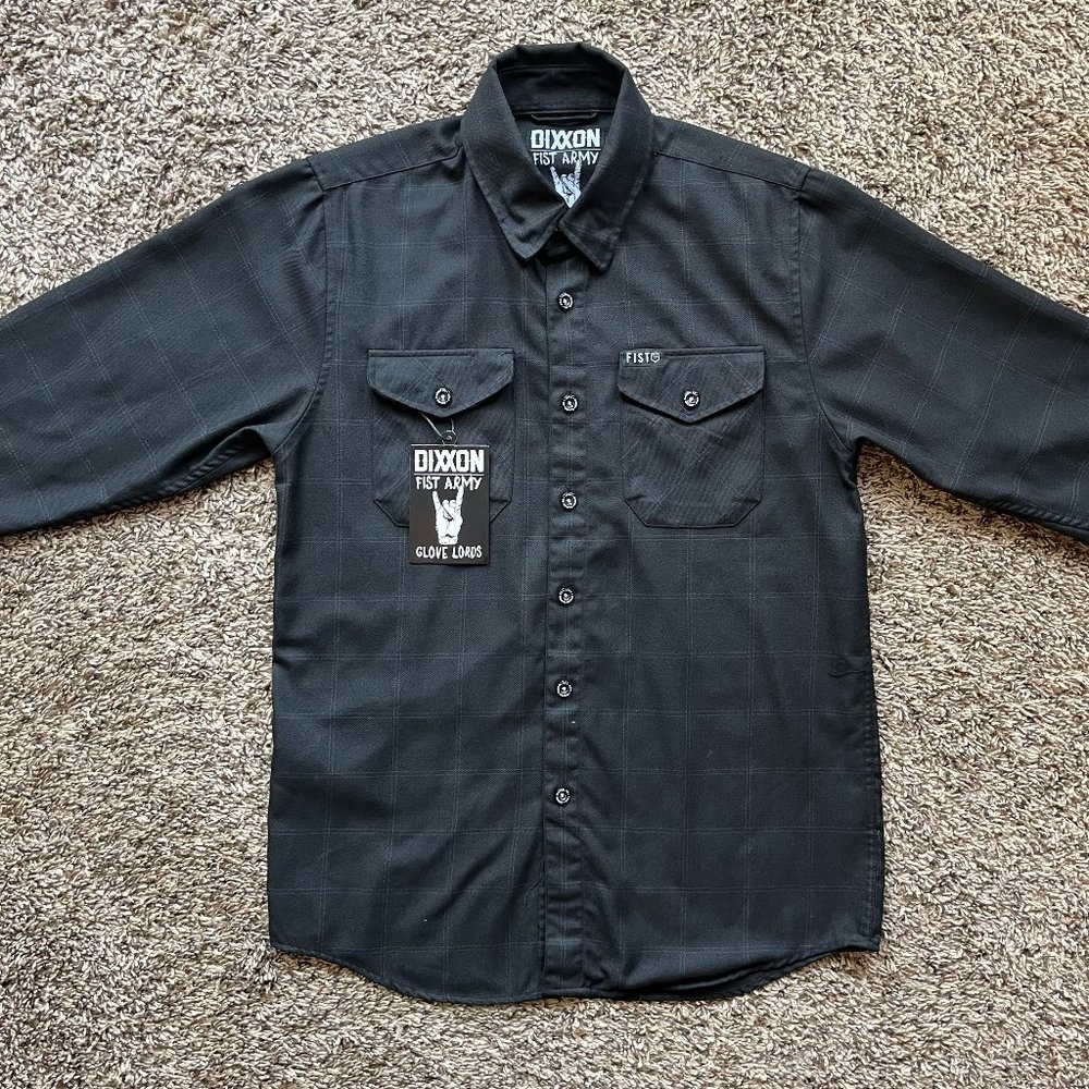 DIXXON Flannel "The Fist 2.0", black, men's size SMALL